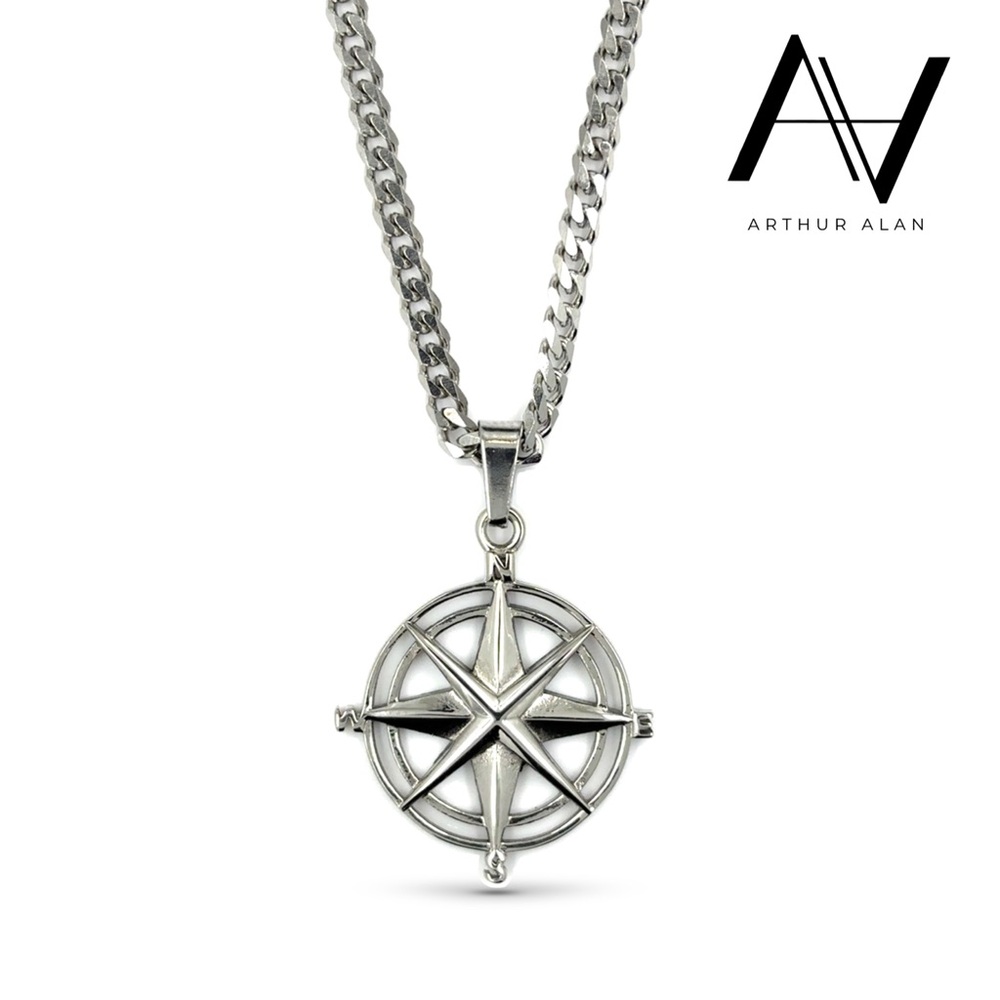 Compass Rose Necklace (Silver) | Arthur Alan Jewelry